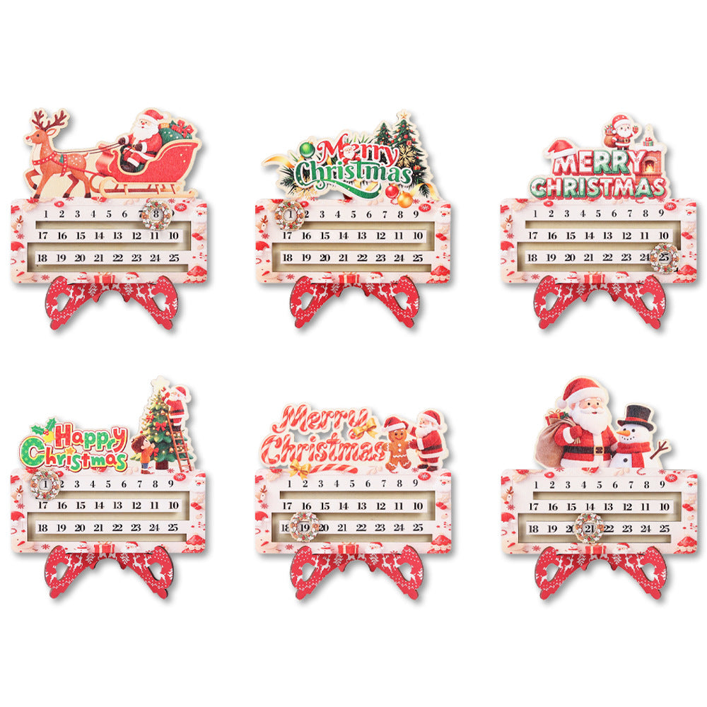 Créative Cartoon Countdown Christmas Wooden Tabletop Craft