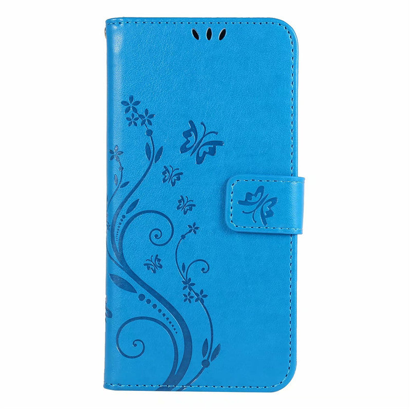 Étui de protection en cuir embossé papillon Étui de téléphone de couverture