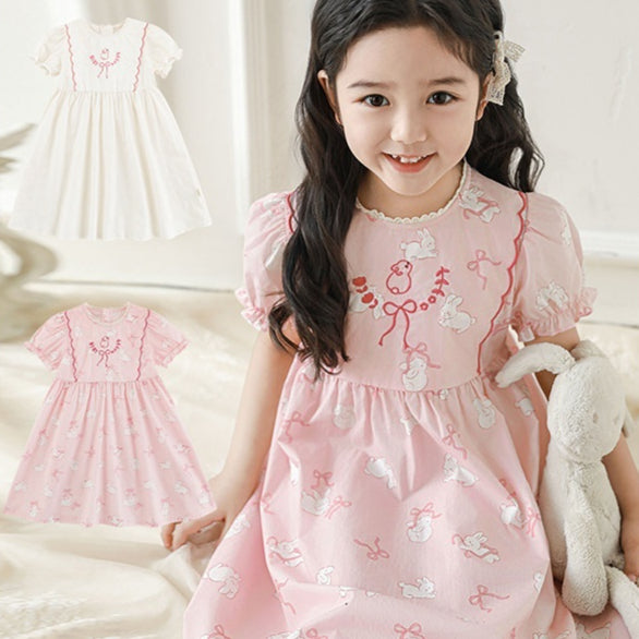 Robe Dentelle Bow Filles Robe Une pièce
