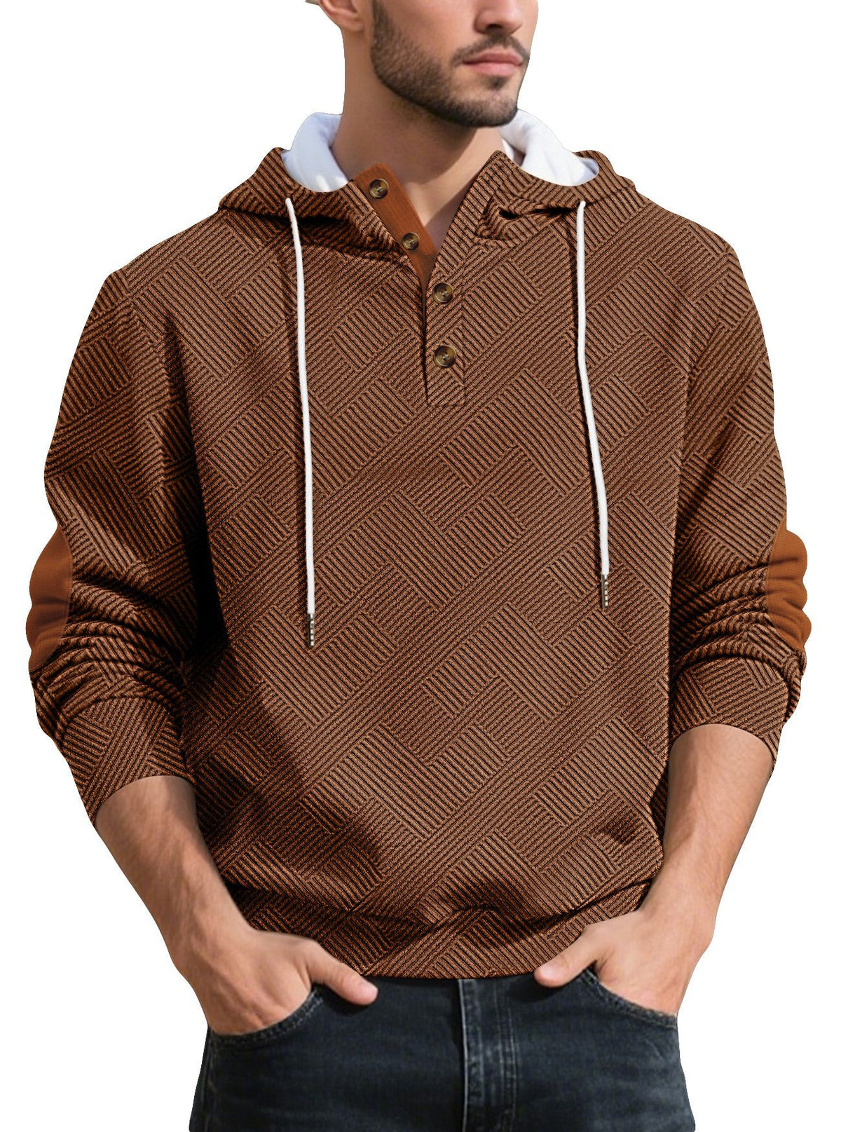 Taille européenne Solid Color Stand Collar Casual Top avec des coussinets en elbow