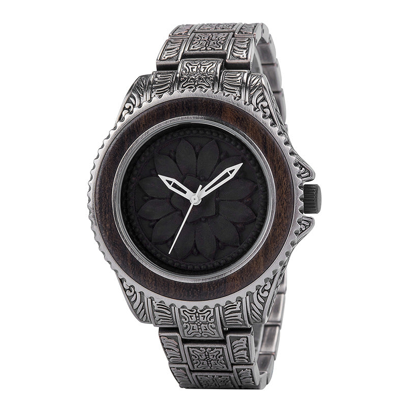 Décoration de quartz de montre en bois