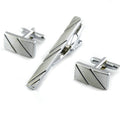 Men's Business Argent Boutons de manchette Diagonal