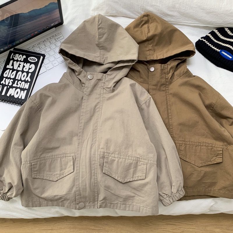 Manteau de trench à capuchon à la mode pour garçons de style coréen