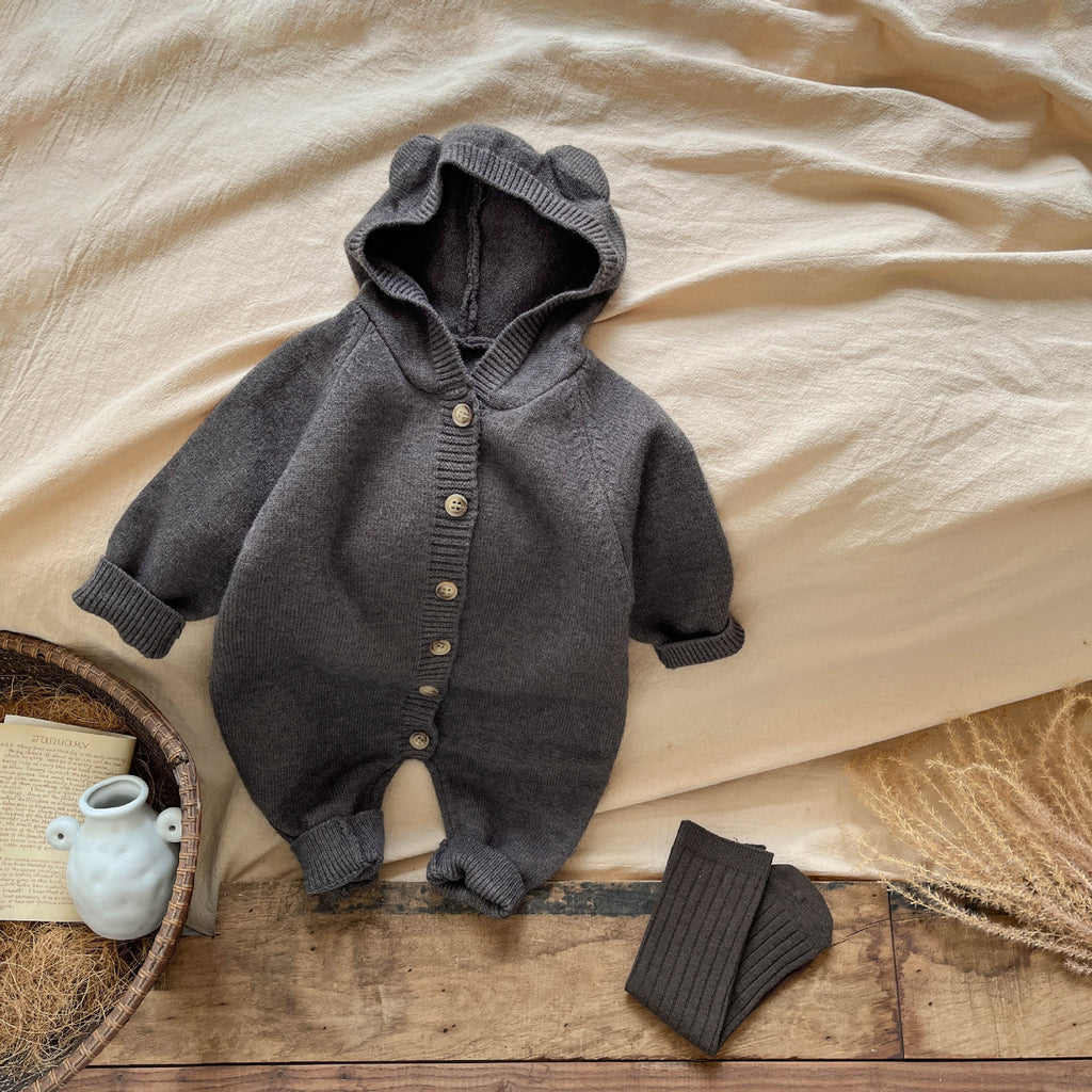 Bébés Bébé printemps et automne tricoté combinaison de saut Corée du Sud