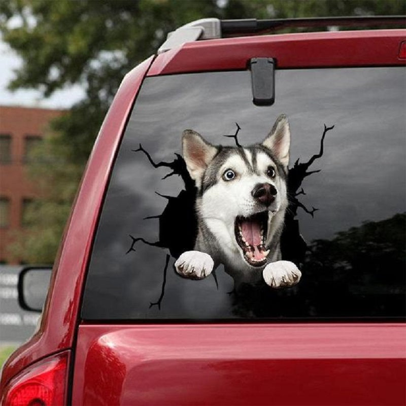 Mur animal Toutes sortes de Puppy Creative Trou de voiture cassé stickers électrostatique fenêtre