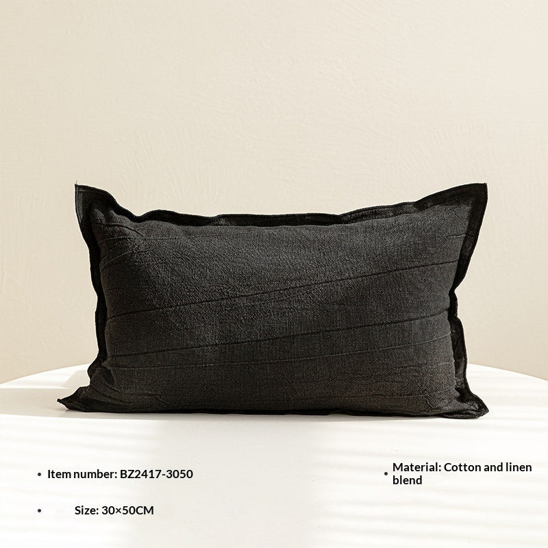 Simple, Blanc Noir Versatile et Oreiller à lancer en coton gris