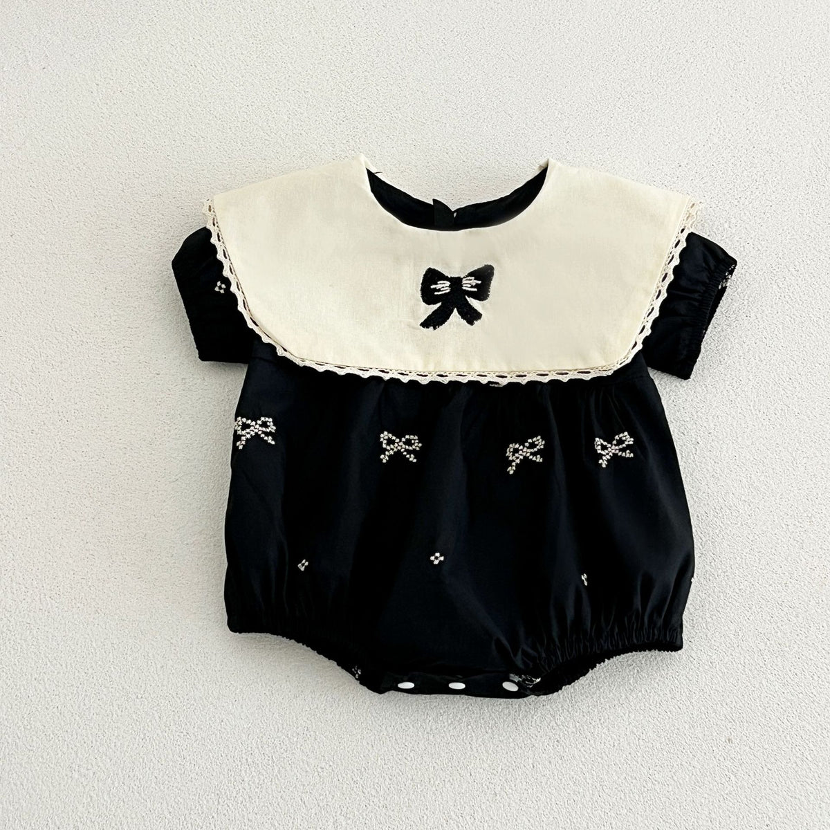 Ins Coton de style coréen Romper Polo brodé pour bébé fille