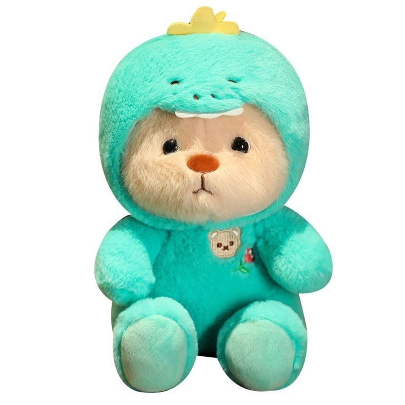 Logo de tête d'ours mignon se transforme en une poupée en peluche douce et adorable de la série Ours