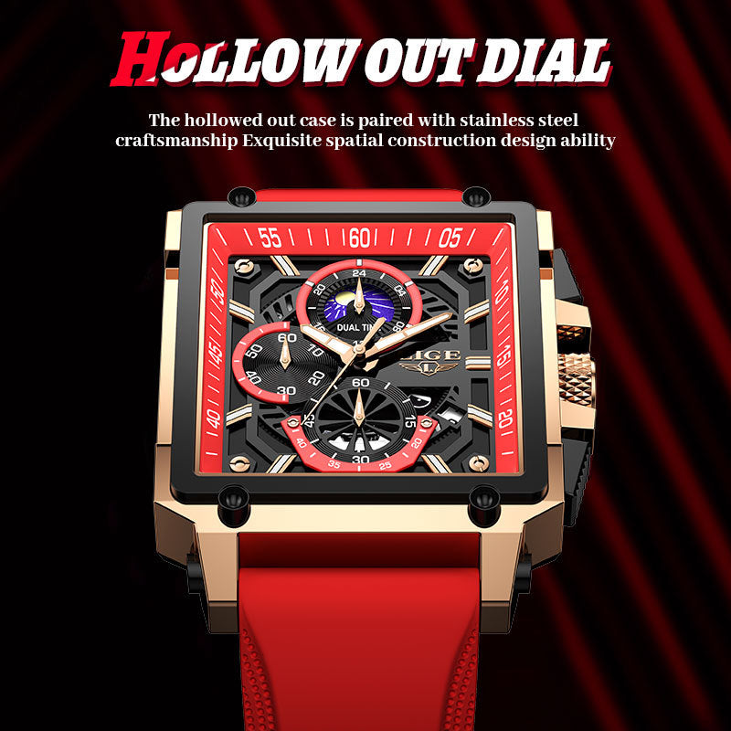 Mode Design Waterproof Quartz Square Montre