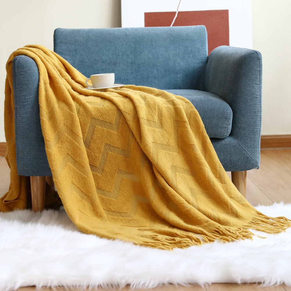Canapé Couverture Herringbone tricoté bureau climatisation Nap couverture