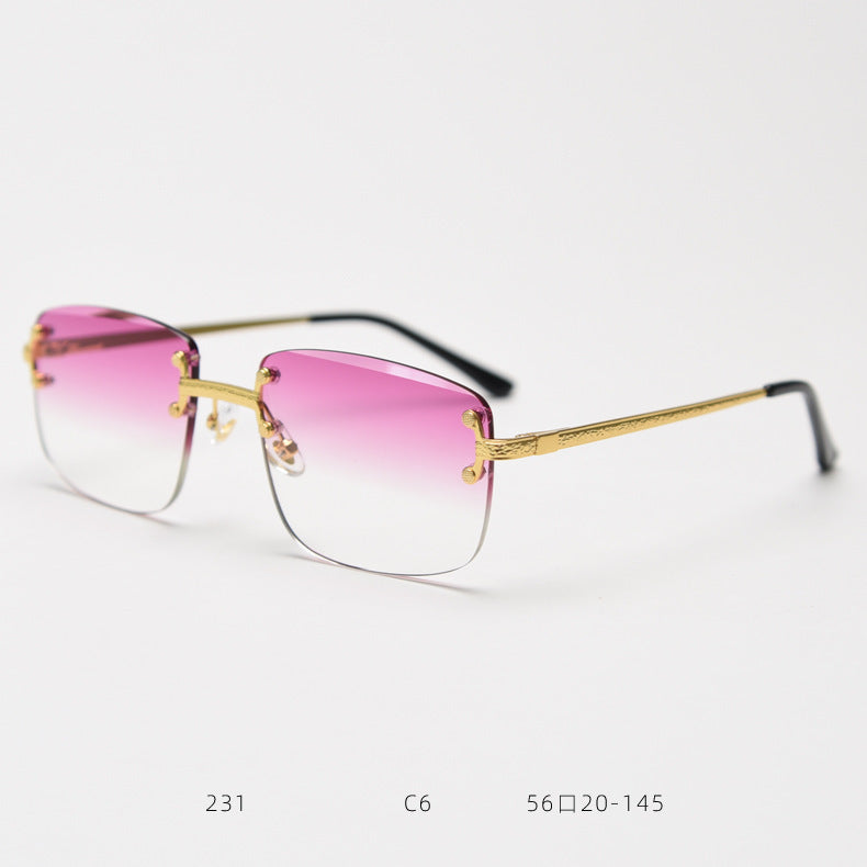 Lunettes de soleil carrées sans cadre