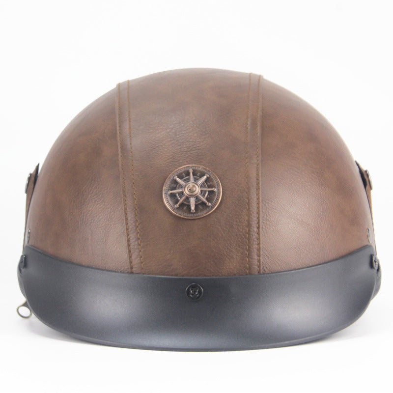 Rétro Casque personnalisé demi pédale moto American Cruise Casque en cuir fait main