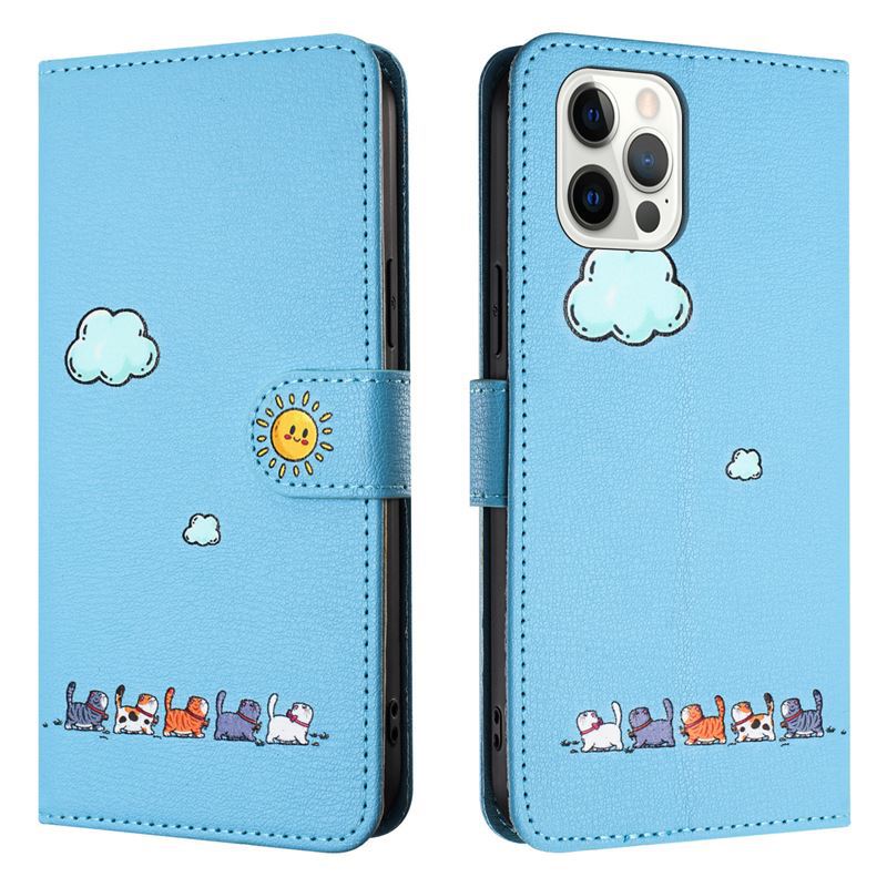 Fashion Cartoon Peint Cover Flip Card Holder