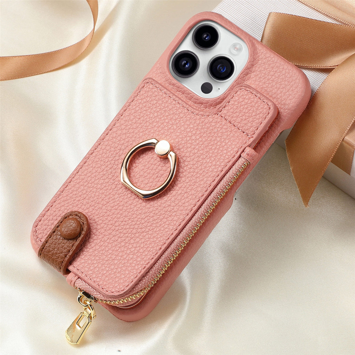 Convient pour 16 porte-carte Zipper porte-manteau de boîtier de téléphone
