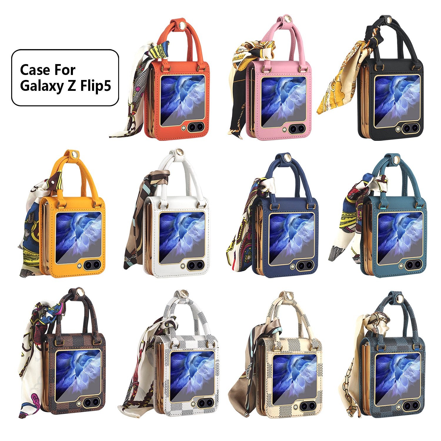 Sac à main électroplaqué Flip5 ornement ruban Une pièce Hinge housse de protection