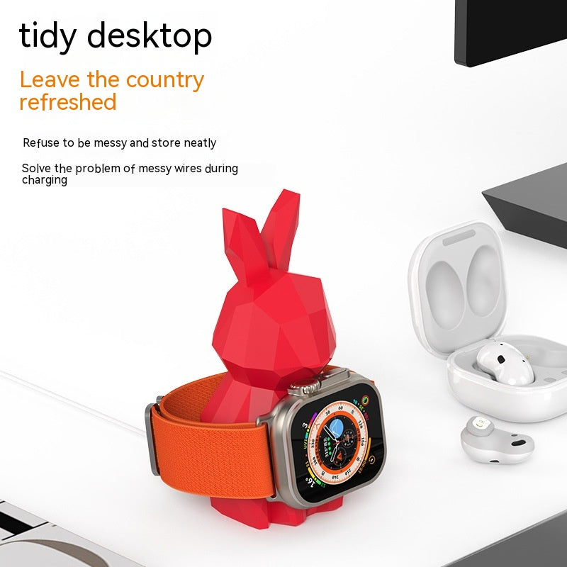 Support de chargeur de bureau en forme de lapin