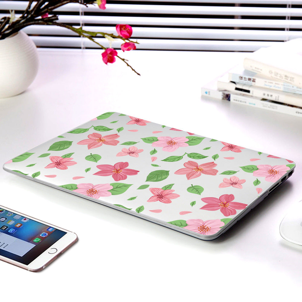 Plastic Laptop Protection Shell Série de fleurs partielles