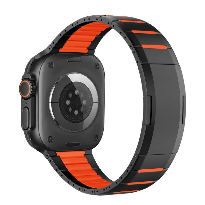 Montre Bande en acier inoxydable Sports Wristband Courbé deux tons
