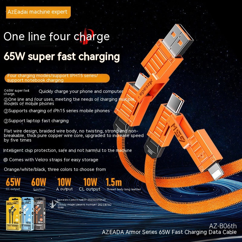 Armor Series 65W câble de données de charge rapide deux Drag deux