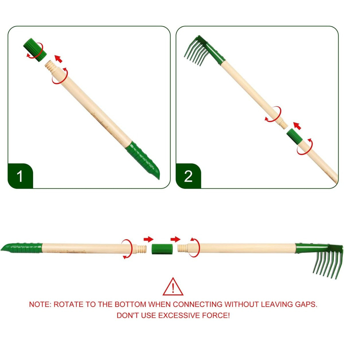 Ensemble d'outils de jardin vert 7 pièces