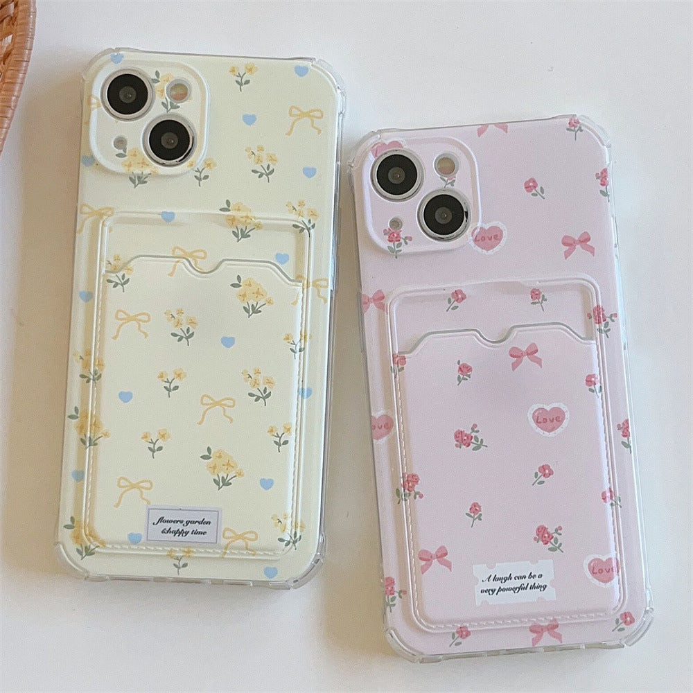 Petite boîte de téléphone à fleurs cassée peut être inséré carte