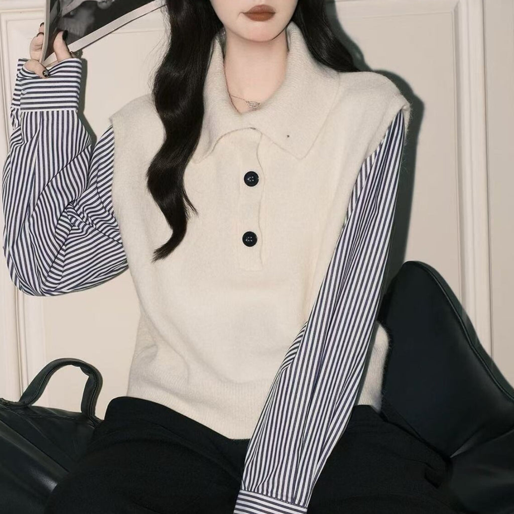 Faux deux-pièces femme style Lapel Top