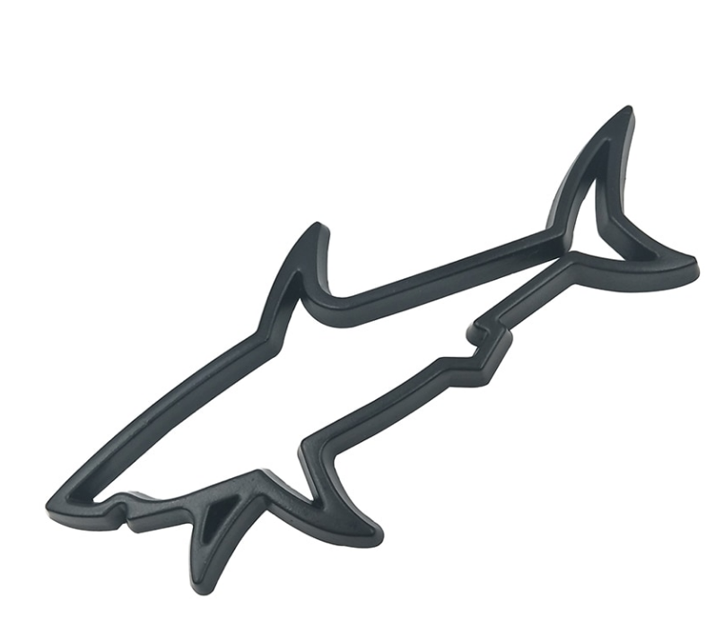 Label décoratif en métal de requin creux personnalisé