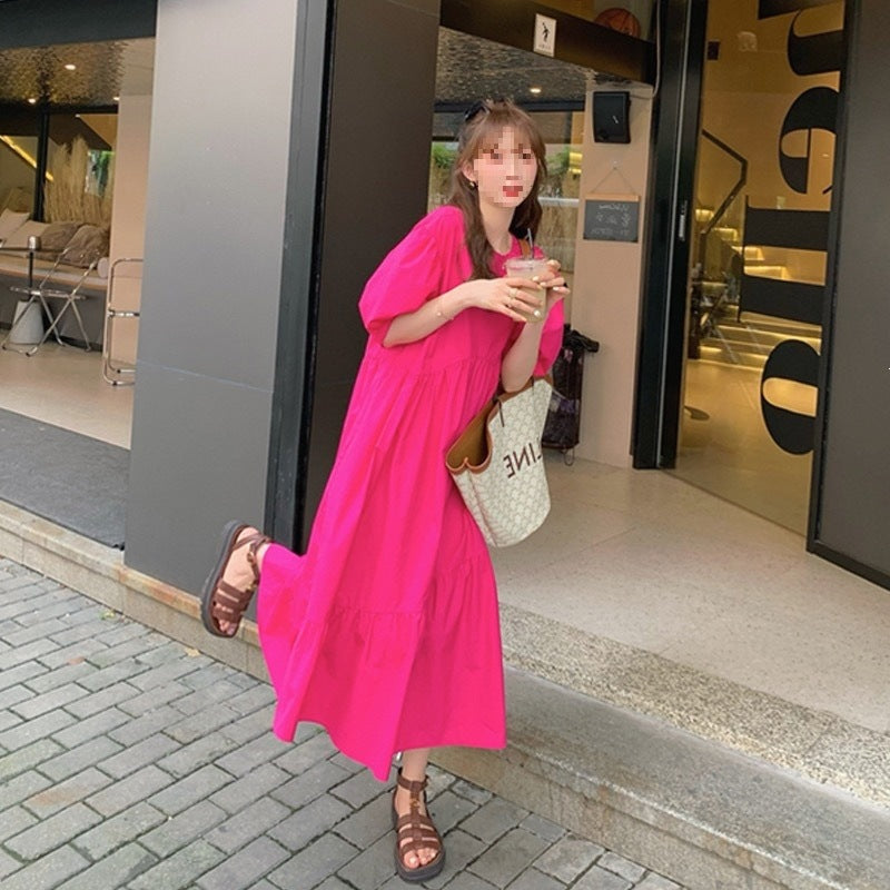 Robe à balançoire à manches bulles pour femme