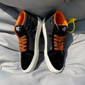 Chaussures pour hommes de style universitaire Plaid orange noir Toile moyenne