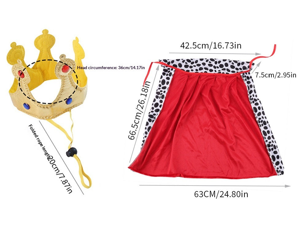 Pet King Cape with Crown Funny Costume