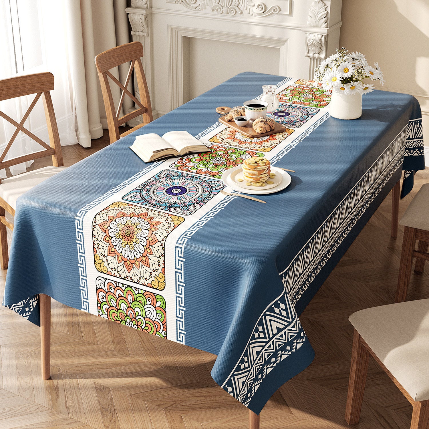 Sans lavage, imperméable, résistant à l'huile, tissu de style ethnique