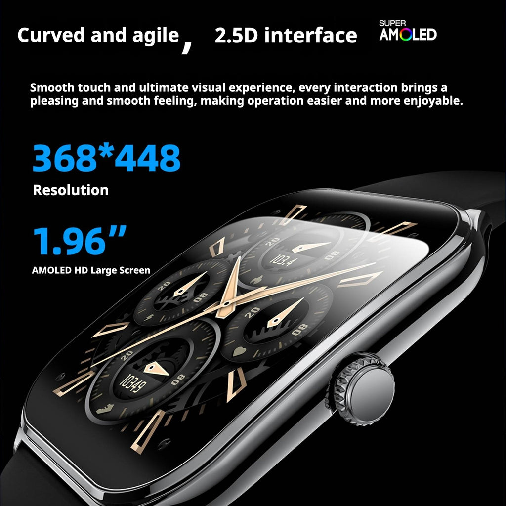 KP-S102 Smartwatch Bluetooth appelant moniteur de pression artérielle Pedometer Courbed Screen Narrow