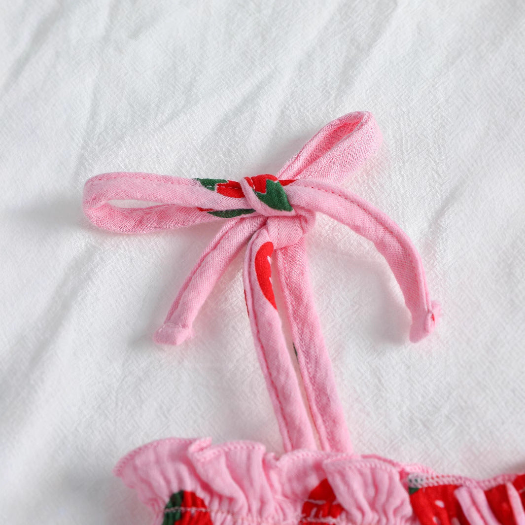 Camisole à nœuds et pantalons imprimés Ensemble de deux pièces de deux pièces