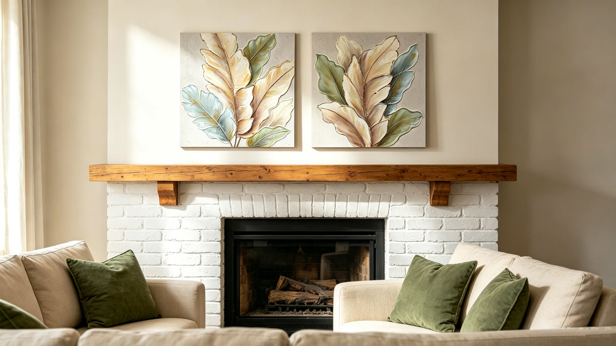 24x24 Ensemble de 2 Leaf Art Botanique