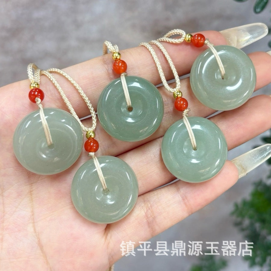 Pendentif naturel Aventurine Peace Lock pour hommes et femmes