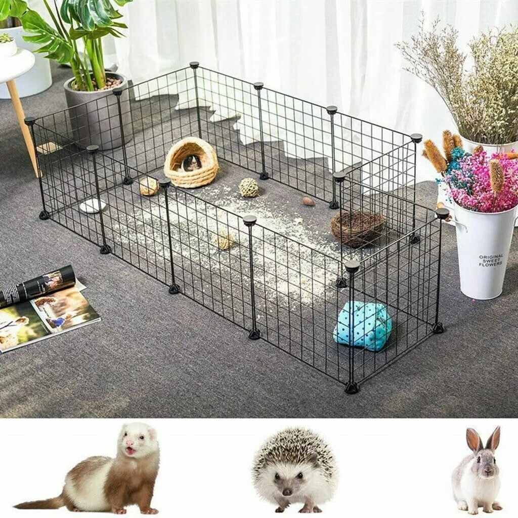 12 Panneaux Pet Dog Playpen Puppy Rabbits Jouer Pen fil métallique Run Cage Crate Fence