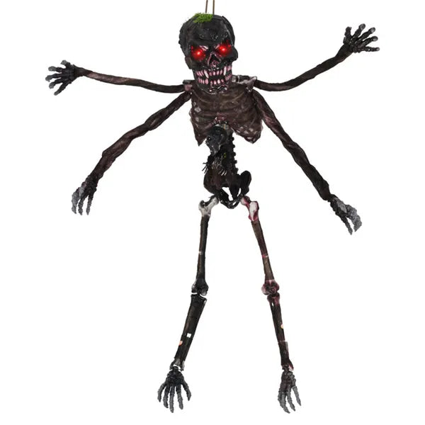 Squelette d'Halloween de 6 pieds d'onde sonore - Yeux rouges clignotants
