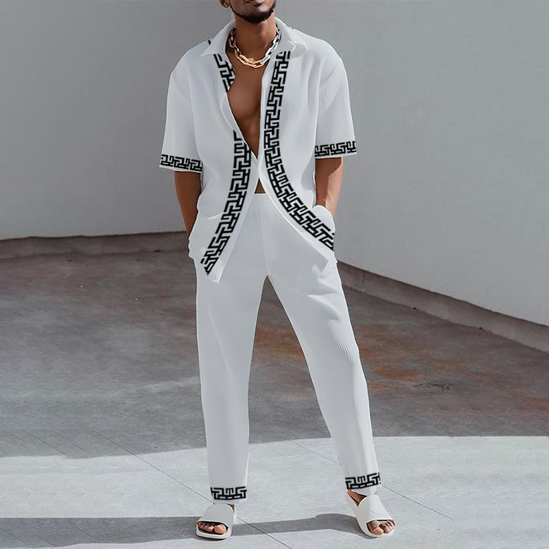Costume casual multicolore tendance homme manches longues