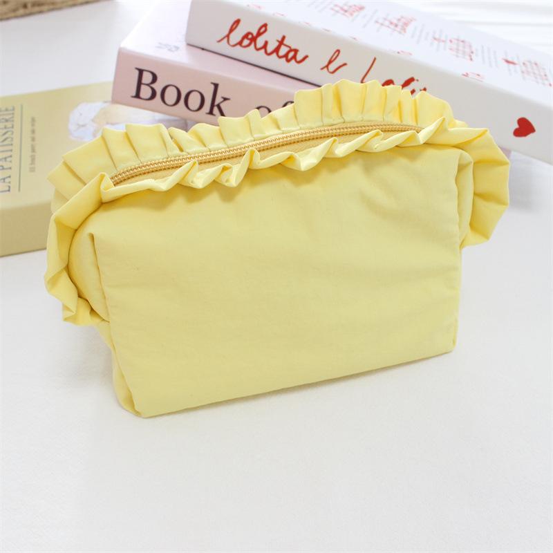Sac de maquillage Ruffled style coréen simple en nylon imperméable