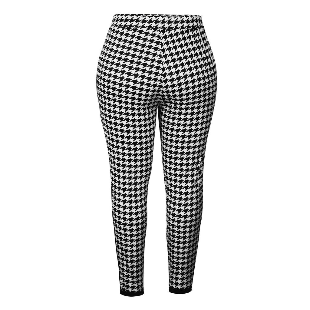 Pantalon imprimé Black Striped Patchwork Slim-fit Haute portée
