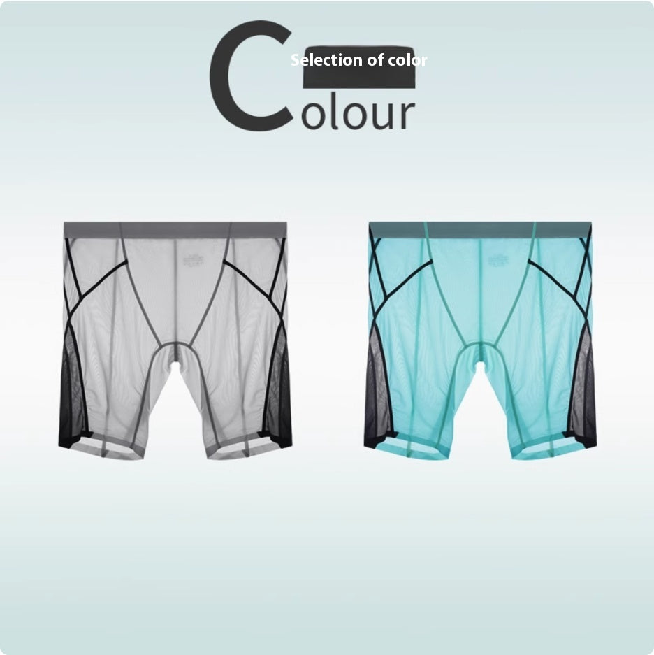 Sous-vêtements de sport en soie glacée Hommes Non-trace Porter Leg Quick Dry Plus Long Porter Crotch