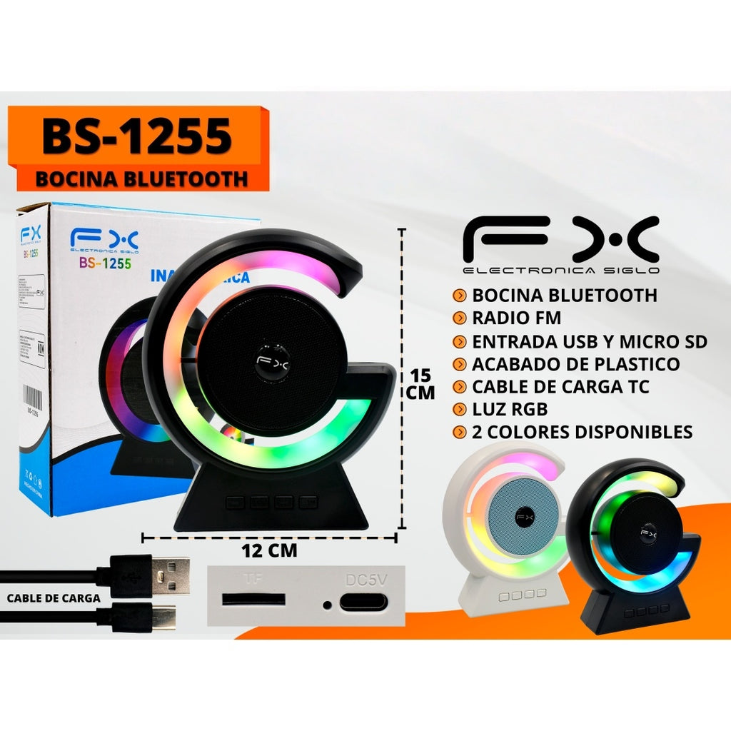 Haut-parleur Bluetooth blanc avec lumières colorées