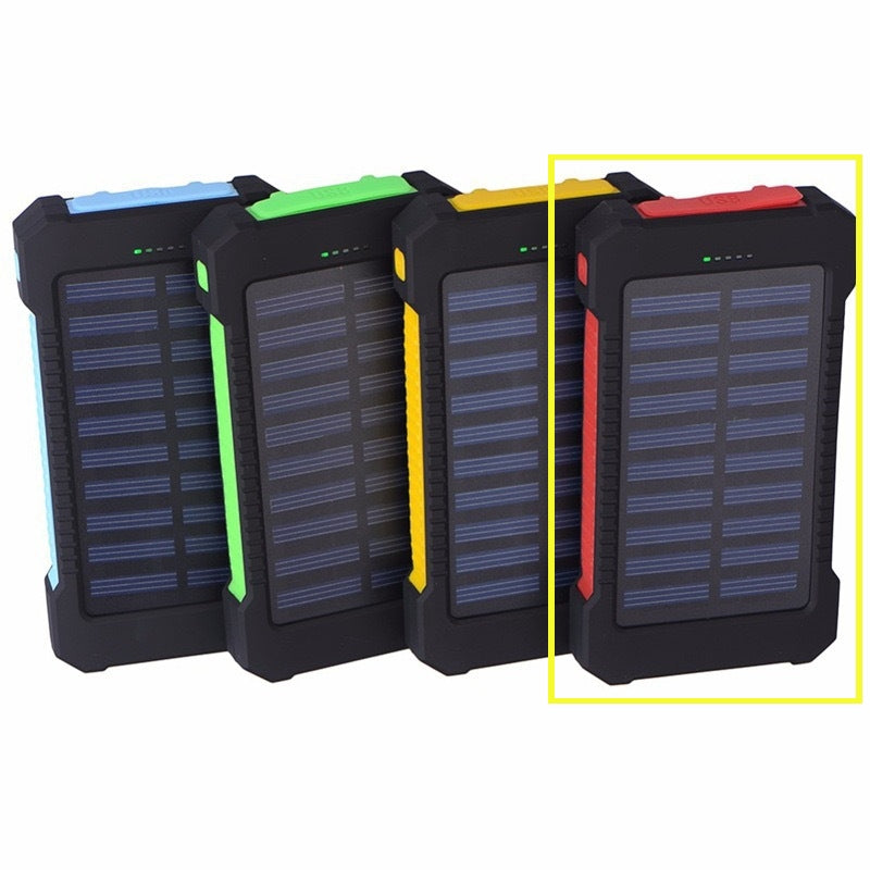 Outdoor 20000mAh Haute capacité LED-Backlit Waterproof Solar-Powered Portable Power Bank