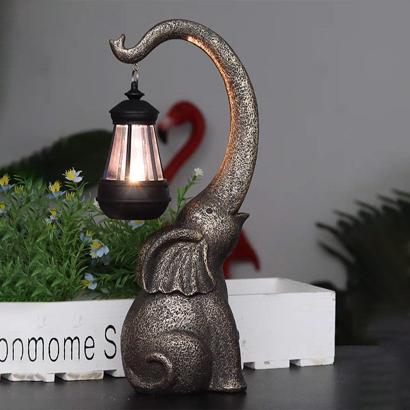 Ornement de la lanterne en résine d'éléphant de pierre