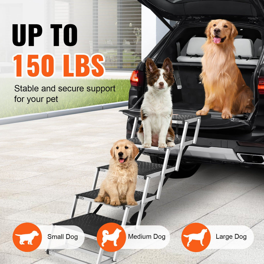 Escalier pour chiens pour voitures Étapes de pliage pour chiens jusqu'à 150 Lbs