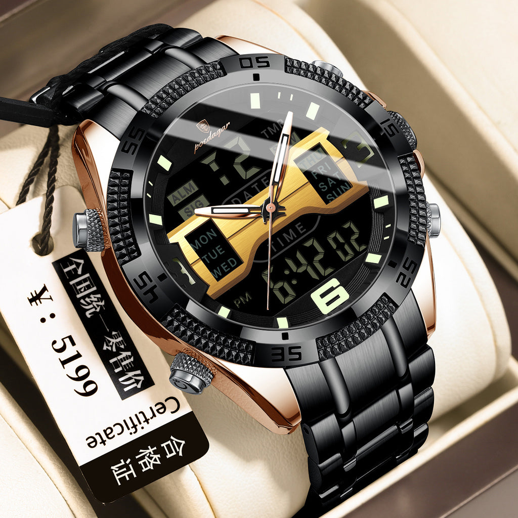 Montre électronique multifonctionnelle pour hommes
