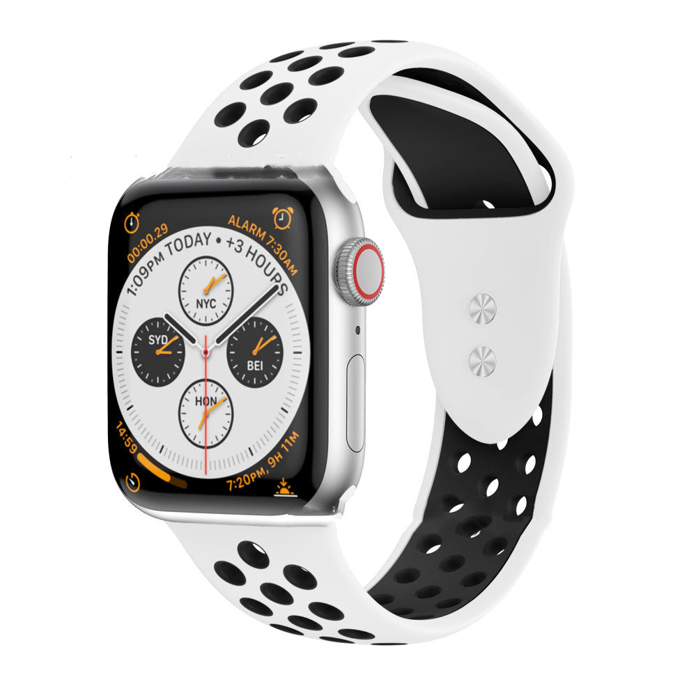 Two Tone Double Nails Trou rond Silicone Strap Sport Style