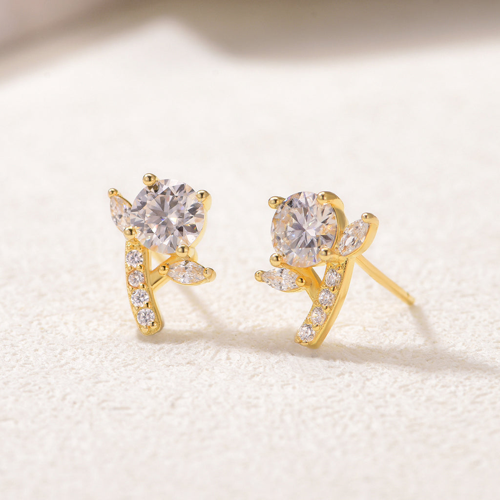 S925 Sterling Silver Flower Branch Earrings