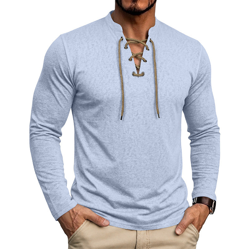T-shirt de base à manches longues pour hommes Top