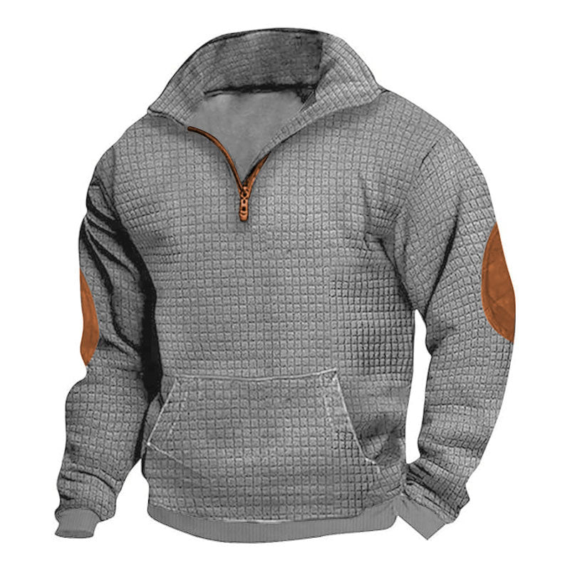 Hommes Plaid zippé Cardigan Casual Sweatshirt